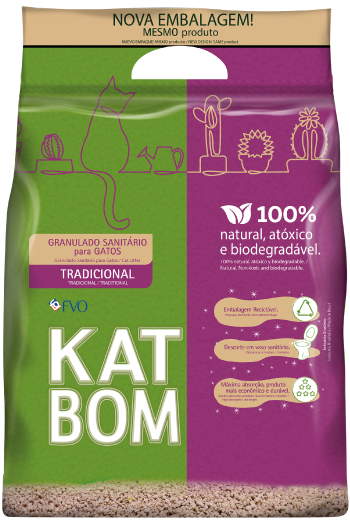 KATBOM Natural - Granulado Sanitário Biodegradável Para Gatos - 3kg 1