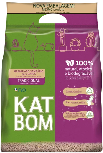 KATBOM Natural - Granulado Sanitário Biodegradável Para Gatos - 3kg 1