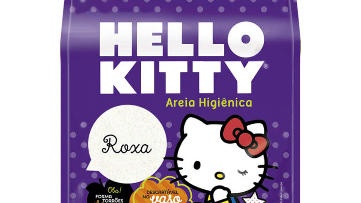 Areia para gato Hello Kitty Bio Grossa
