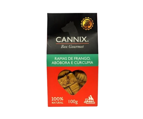 Petisco Cannix Box Gourmet Mini Ramas Frango, Abóbora e Cúrcuma 100g - Pets du Monde