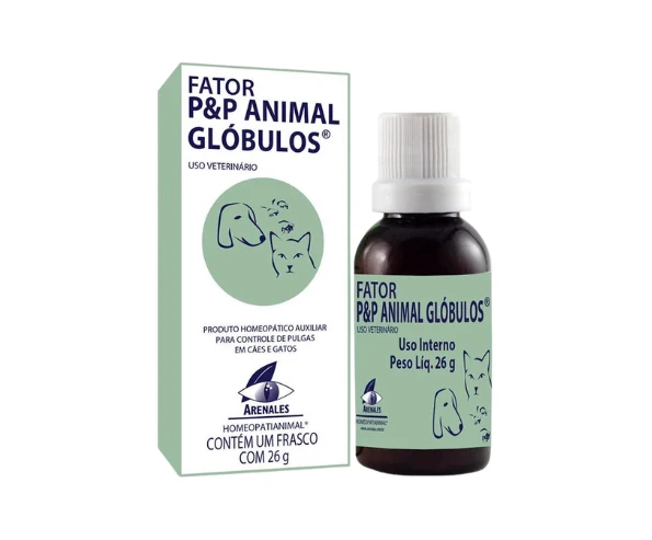 Medicamento Homeopático Arenales Fator P e P Animal Glóbulos Pet - 26g